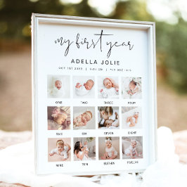 ADELLA minimalist Boho eerste jaar foto-mijlpaal Poster