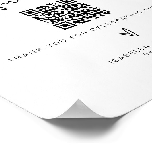 ADELLA Minimalist Honeymoon Fund Wedding Sign Poster (Hoek)