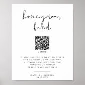 ADELLA Minimalist Honeymoon Fund Wedding Sign Poster (Voorkant)