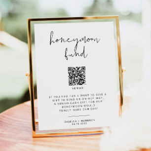 ADELLA Minimalist Honeymoon Fund Wedding Sign Poster