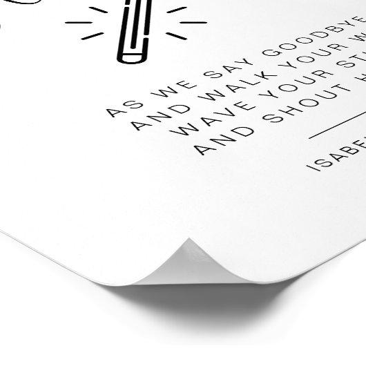 ADELLA Minimalist Let Love Glow Weddenschap Sign Poster (Hoek)