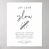 ADELLA Minimalist Let Love Glow Weddenschap Sign Poster (Voorkant)