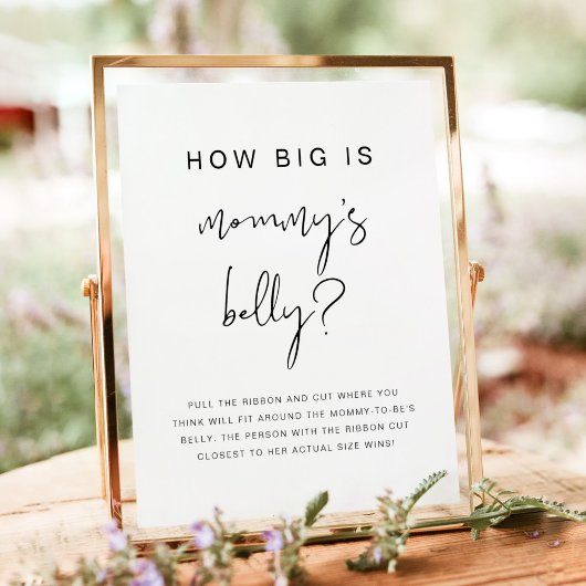 ADELLA Minimalist Modern Hoe groot is haar Belly G Poster