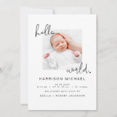 ADELLA Minimalist Newborn One-foto-aankondiging Kaart (Voorkant)