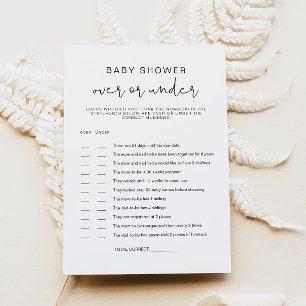 ADELLA Minimalist Over Onder Baby shower Game Kaar Kaart