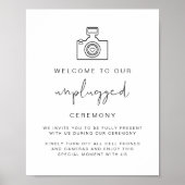 ADELLA Minimalist Unplugged Ceremony Wedding Sign Poster (Voorkant)