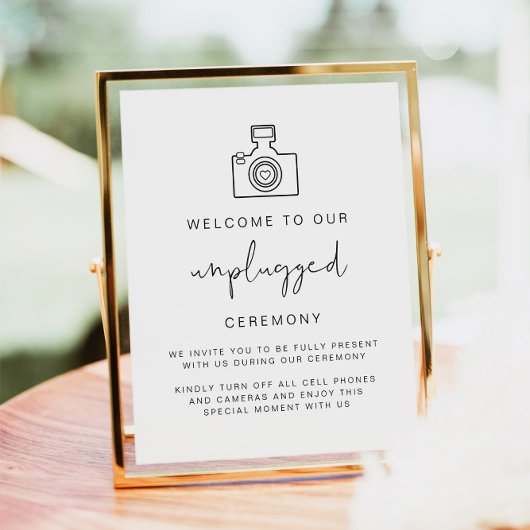 ADELLA Minimalist Unplugged Ceremony Wedding Sign Poster