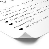 ADELLA Minimalist Wedding Dance Floor Rules Sign. Poster (Hoek)