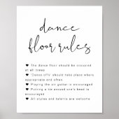 ADELLA Minimalist Wedding Dance Floor Rules Sign. Poster (Voorkant)