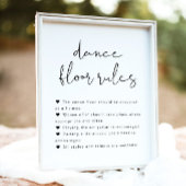 ADELLA Minimalist Wedding Dance Floor Rules Sign. Poster