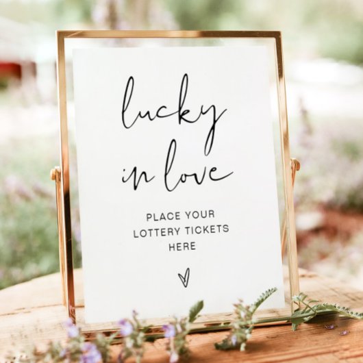 ADELLA Minimalistisch 'Lucky in Love' Bord Poster