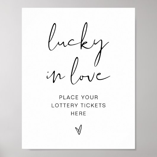 ADELLA Minimalistisch 'Lucky in Love' Bord Poster (Voorkant)
