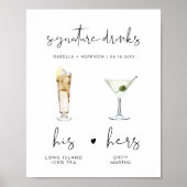 ADELLA Minimalistisch Signature Drink Trouwbar Poster (Voorkant)