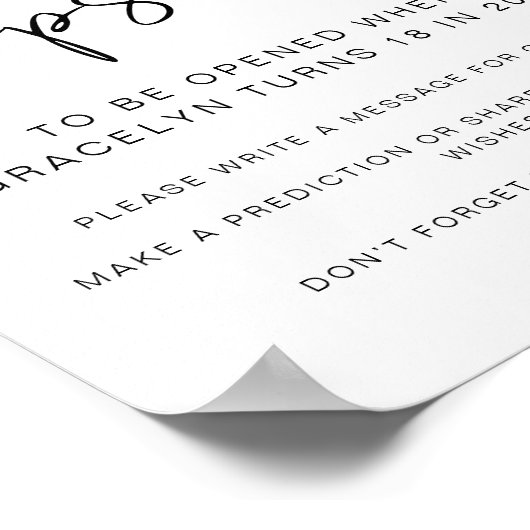 ADELLA Minimalistische Baby shower Time Capsule Si Poster (Hoek)