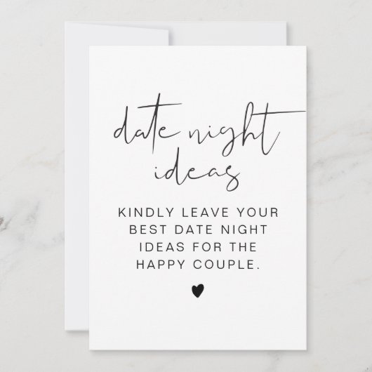 ADELLA Modern Date Night Ideas Date Jar Sign Kaart (Voorkant)