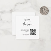 ADELLA Modern Deel de Liefde QR Code Tafel Kaarten Notitiekaartje (Voorkant / Achterkant in situ)