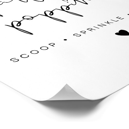 ADELLA Modern Edgy Popcorn Bar Wedding Sign Poster (Hoek)