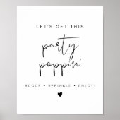 ADELLA Modern Edgy Popcorn Bar Wedding Sign Poster (Voorkant)