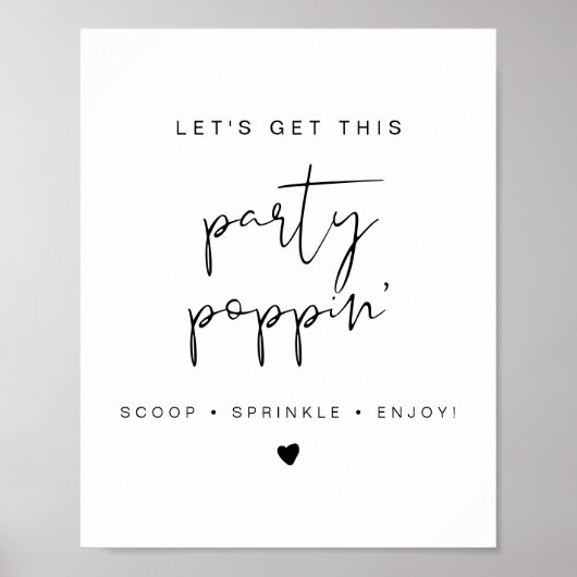 ADELLA Modern Edgy Popcorn Bar Wedding Sign Poster (Voorkant)