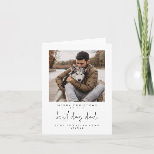 ADELLA Modern Foto Best Dog Pap Kerstmis Holiday Feestdagen Kaart (Voorkant)