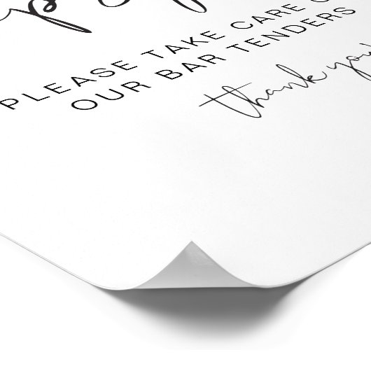 ADELLA Modern Gevoel Dronken Bord, Fooi Bartender Poster (Hoek)