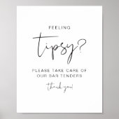 ADELLA Modern Gevoel Dronken Bord, Fooi Bartender Poster (Voorkant)