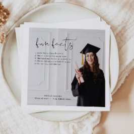 ADELLA Modern Minimal Fun Facts Graduation Party Servet