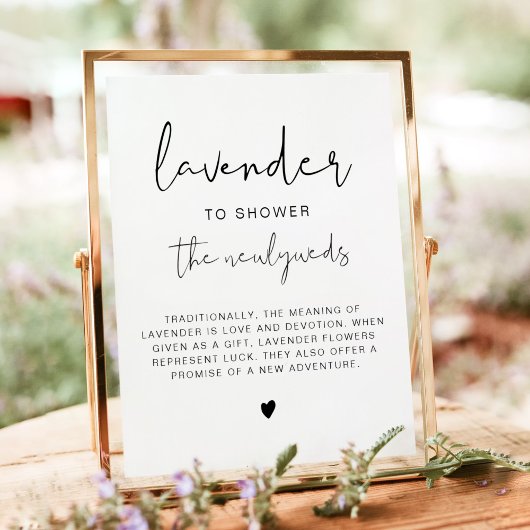 ADELLA Modern Minimal Lavender Toss Wedding Sign Poster