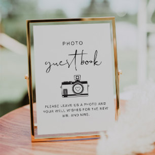 ADELLA Modern Minimal Photo Guest Book Sign Kaart
