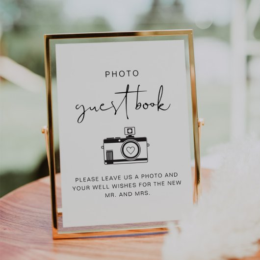 ADELLA Modern Minimal Photo Guest Book Sign Kaart