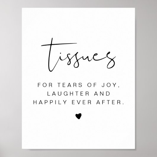 ADELLA Modern Minimal Tissues Wedding Sign Poster (Voorkant)