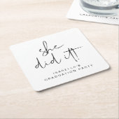 ADELLA Modern Minimal Ze deed het afstudeerfeest Kartonnen Onderzetters (Schuin)