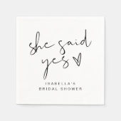 ADELLA Modern Minimal Ze Heeft Ja Gezegd Bruiloft Servet (Voorkant)