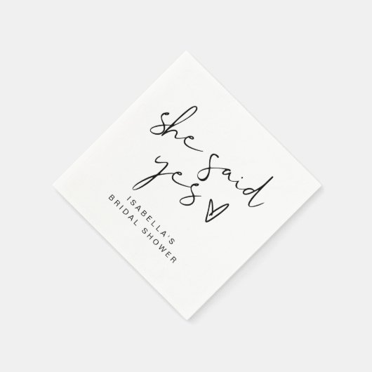 ADELLA Modern Minimal Ze Heeft Ja Gezegd Bruiloft  Servet (Hoek)