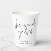 ADELLA Modern Minimal Ze zei ja Vrijgezellenfeest Papieren Bekers (Voorkant)