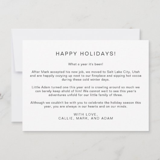 ADELLA Modern minimalist 2-Kaart voor Kerstmis met Kaart (Achterkant)