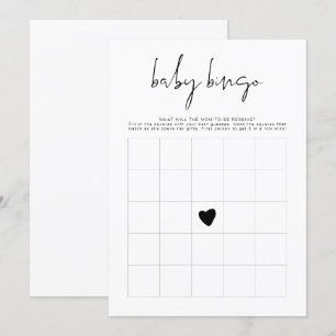 ADELLA Modern Minimalist Baby shower Bingo Game Kaart