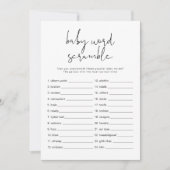 ADELLA Modern Minimalist Baby Word Scramble Game I Kaart (Voorkant)