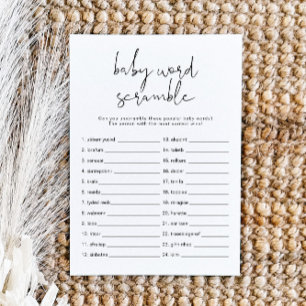 ADELLA Modern Minimalist Baby Word Scramble Game I Kaart