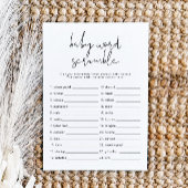 ADELLA Modern Minimalist Baby Word Scramble Game I Kaart