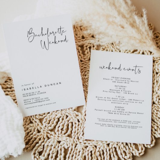 ADELLA - Modern minimalist Bachelorette Weekend Kaart