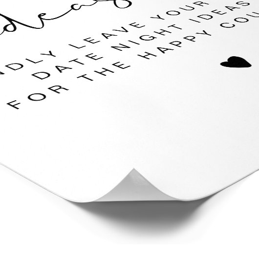 ADELLA Modern Minimalist Date Night Card Sjabloon Poster (Hoek)