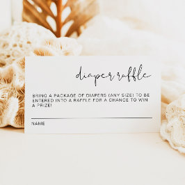 ADELLA Modern Minimalist Diaper Kaart Raffle Plaatskaartje