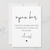 ADELLA Modern Minimalist Funny Open Bar Kaart (Voorkant)