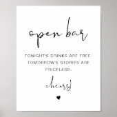ADELLA Modern Minimalist Funny Open Bar Poster (Voorkant)