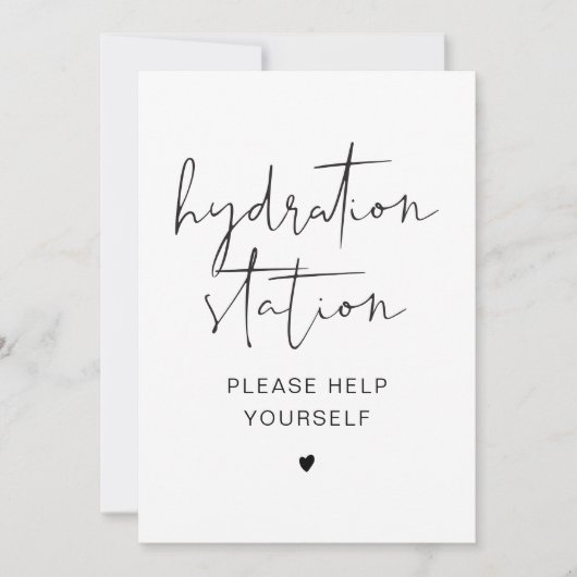 ADELLA Modern Minimalist Hydration Station Sign Kaart (Voorkant)