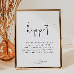 ADELLA Modern minimalist Kippot Kippah Wedding Po Poster<br><div class="desc">Dit "kippot"-teken (yarmulke) heeft een stijlvol handgeschreven lettertype en een modern minimalistisch ontwerp. Verander eenvoudig de kleuren en bewerk *most* formuleringen om aan de behoeften van uw gelegenheid te voldoen. Dit teken is perfect voor je hedendaagse, industriële of bohemische bruiloft of andere feestelijkheden. Paar met andere punten van het Collectie...</div>