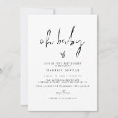 ADELLA Modern Minimalist Oh Baby shower Kaart (Voorkant)
