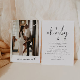 ADELLA Modern Minimalist Oh Baby shower Kaart