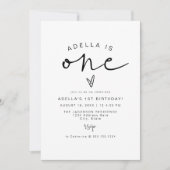 ADELLA Modern Minimalist One Photo 1e verjaardag Kaart (Voorkant)